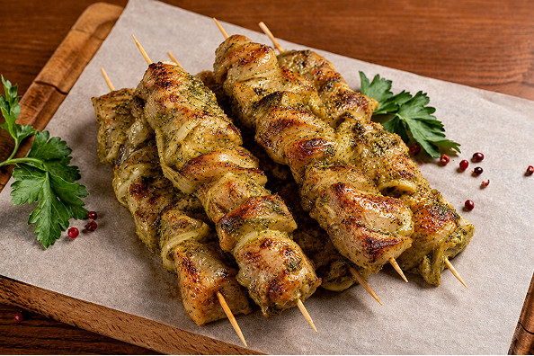 Шашлык из куриного филе готовый